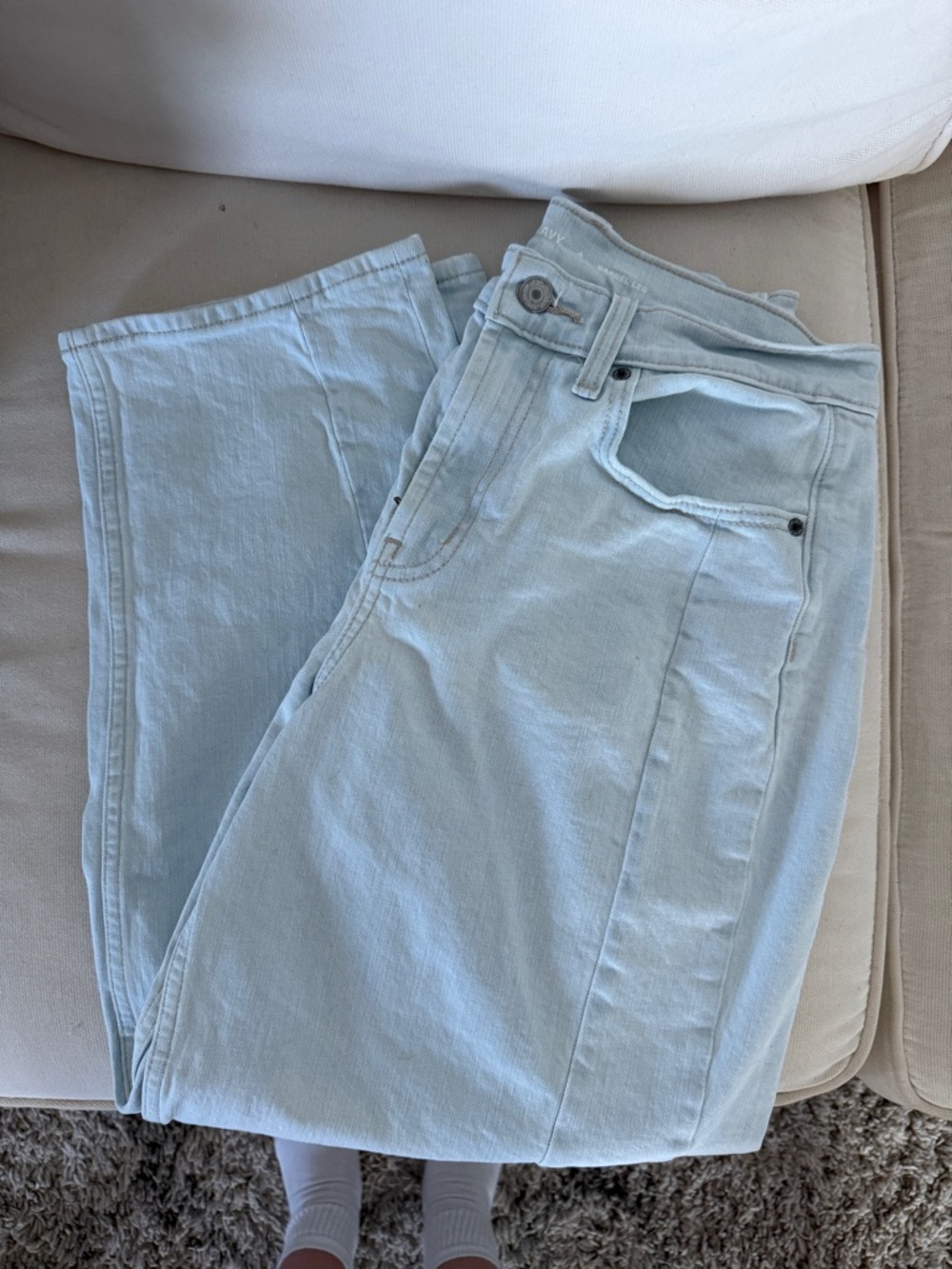 Old Navy Light Blue High Rise Barrel Jean